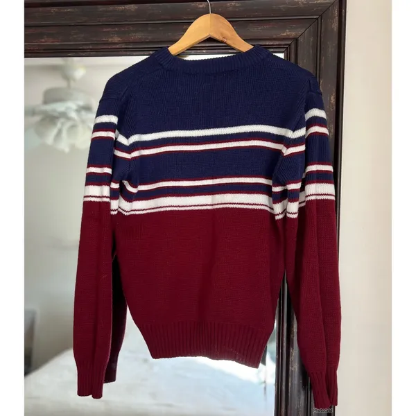 Vintage 90s BO.G Sport Stripe Sweater - Image 2