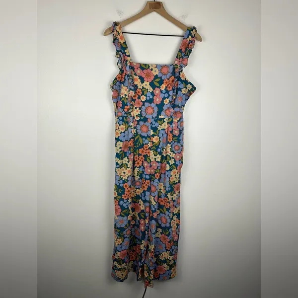 Princess Highway Linen Blend Wide Leg Ella Flora Jumpsuit Women’s Sz 12‎ cottage - Image 4