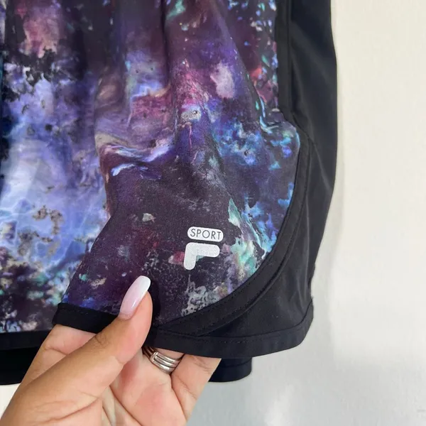 Fila Sport Black Cosmic Athletic Shorts Lined XL women - Image 2