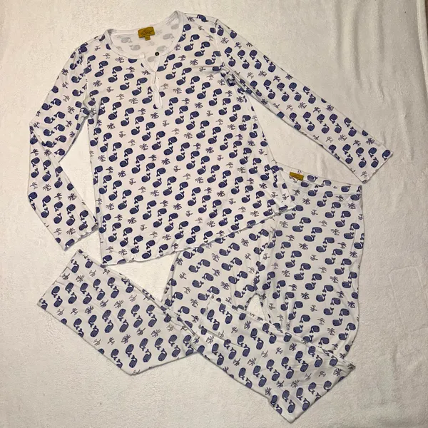 Roller Rabbit Moby Blue Whale Pajama Set size Adult XS - Image 3
