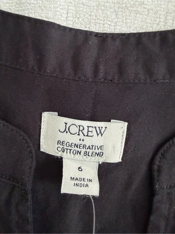 NWT J.Crew Black Cotton Drop Waist Mini Dress 6 - Image 5