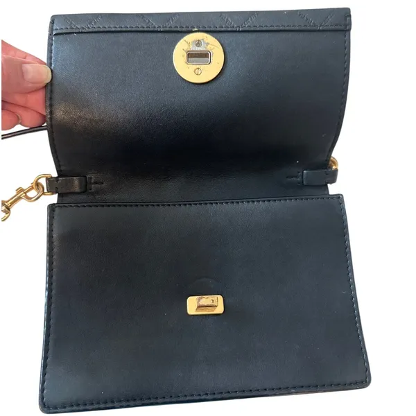 Tory Burch Georgia Quilted Turn Lock Mini Crossbody WOC Black‎ - Image 12