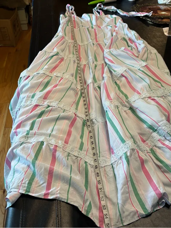 crown & ivy Pastel Striped Sleeveless Tiered Maxi Dress size XL NWT - Image 12