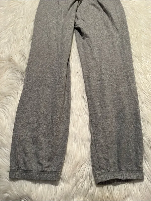 Nike Women's Size XS Sweatpants Joggers Light Heather Gray White Mid-Rise Cotton - Image 7