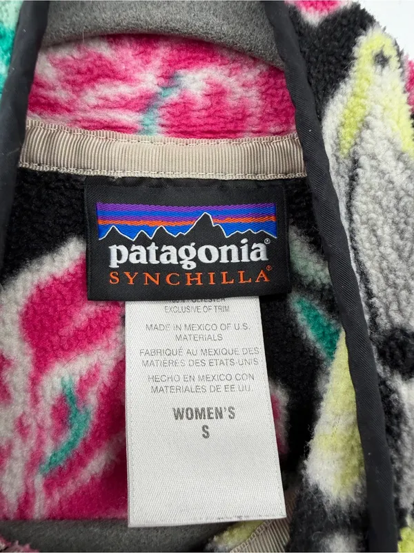 Patagonia Synchilla Snap-T Fleece Women S Manoa Black Floral MOBK SP15 - Image 6