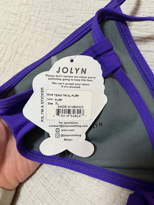JOLYN Triangle Bikini Top - Purple - Image 6