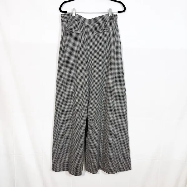 Free People Josie Houndstooth Wide Leg Pants Trousers Black White High Rise Boho - Image 5