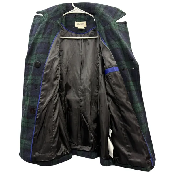 St.‎ John's Bay Women's Plaid Peacoat Preppy Academia Y2K Wool Blend Outerwear S - Image 3