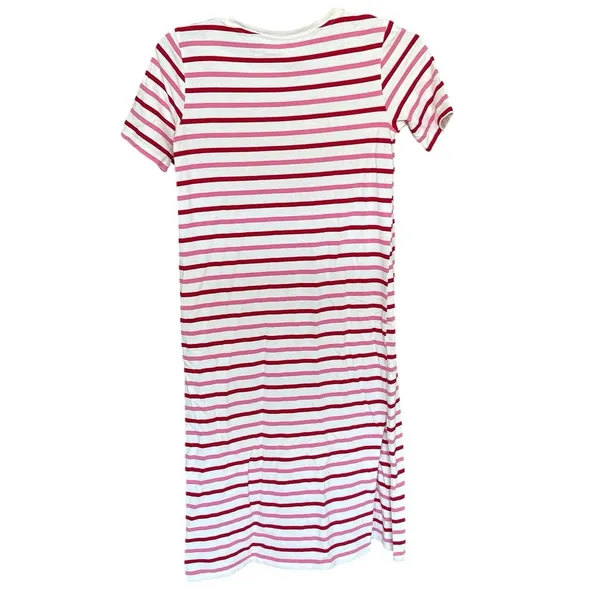 Tuckernuck Pomander Place 100% Cotton Pink Red Stripe Gio Maxi Dress Size Small - Image 4