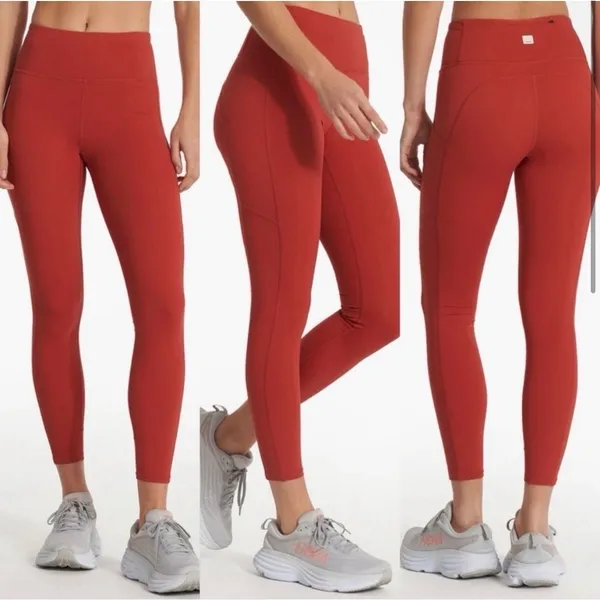 Vuori Stride Performance Leggings Womens XL Red Workout Active‎ Casual - Image 2