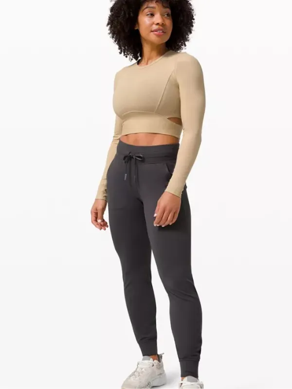 Lululemon LA Cut-Out-Waist Crop LS Size 10 Athleisure Crop Workout Top - Image 2