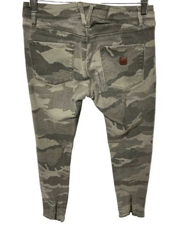 Roxy Sunstrippers Camo Skinny Jeans Size 26 Green Gray Ankle Zip Stretch Pants - Image 4