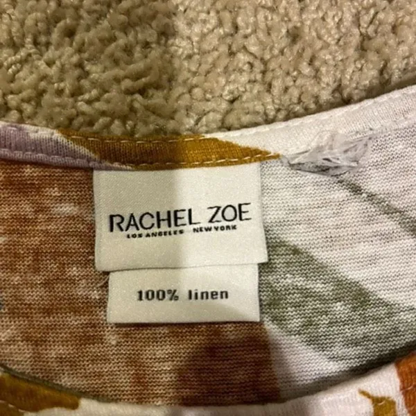 Rachel Zoe 100% linen‎ cap sleeve shirt tail top size M BIN P - Image 5