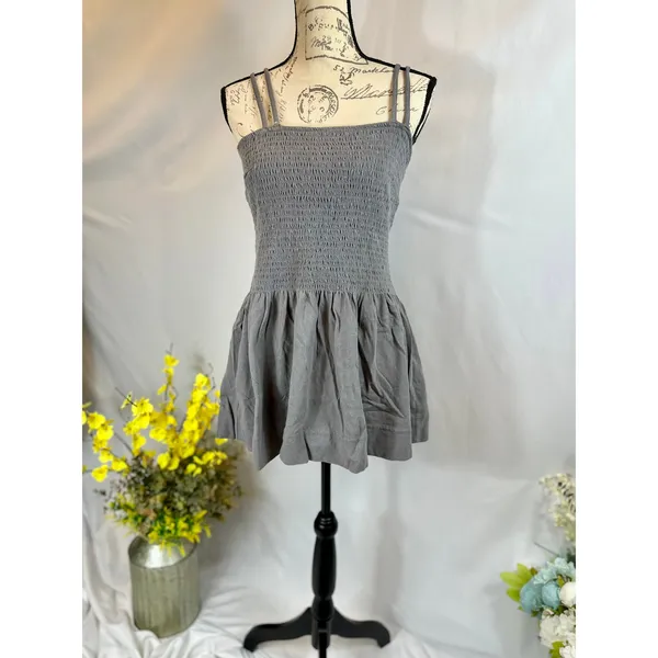 Free People Goldie Skirt Set Elastic Bodice Slit Skirt Smoked Pearls M - Image 6