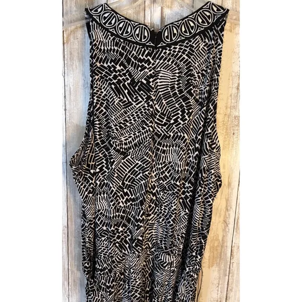 Rafaella Black White‎ Abstract Print Sleeveless Jumpsuit Size Large - Image 6