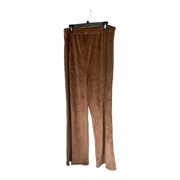 Skims Velour Velvet‎ Brown Wide Leg Lounge Pants Size Large NWOT - Image 5