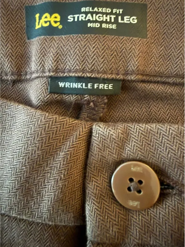 Lee NEW Women's Casual Dress Pants Size 12 Relaxed Fit Brown Herringbone City - Image 6