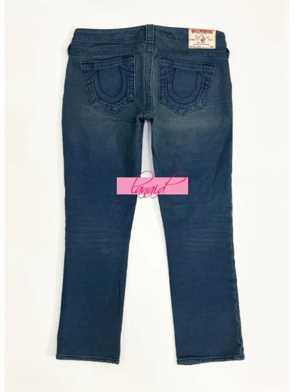 True Religion OOAK SAMPLE Lizzy Woven Knit Stretchy Cropped Crop Sweatpants Slim Jeggings - Image 2