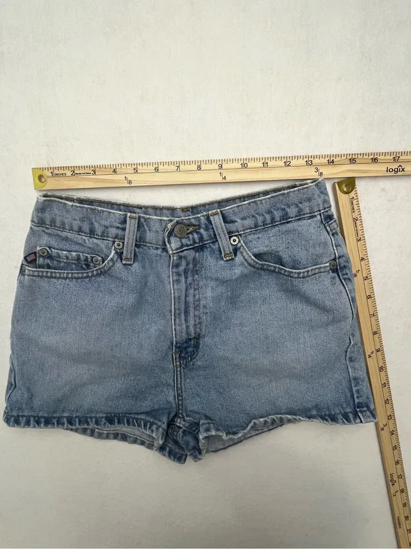 Polo Jean Ralph Lauren Women’s Vintage Distressed Hem Denim Mom Shorts Size 8 - Image 10