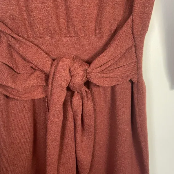 ANTHROPOLOGIE Womens L Redwood Off Shoulder Mini Dress Dolman Sleeve Tie Waist‎ - Image 6