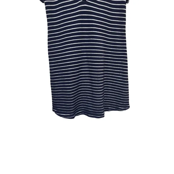 LOFT Womens Navy Blue Striped Cotton Short Sleeve Dress Nautical Coastal Medium - Image 10