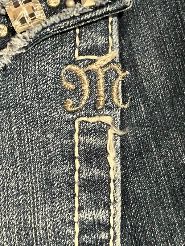 Womens 31x34 Miss Me Distressed JP5755B Embellished Boot Cut Jeans - Image 6