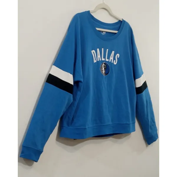 New Era Dallas Mavericks Women's Fleece Sweatshirt NBA Logo Blue Size XL - Image 3