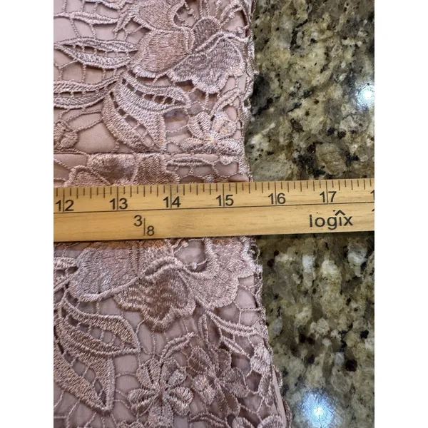 Xscape Evenings Floral Embroidery Off the Shoulder Sheath Gown Blush Size 10 - Image 10