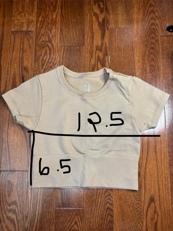 Offline aerie tan cropped short sleeve top XS - Image 4