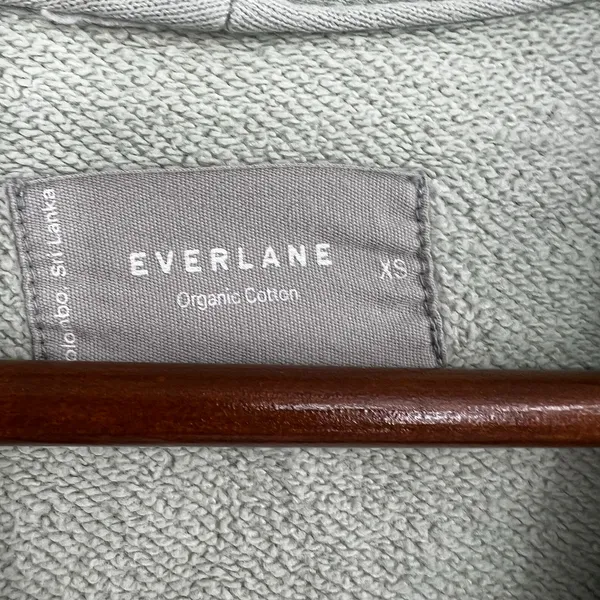 Everlane sage green The Organic Cotton Varsity Cardigan sweater front button XS - Image 3