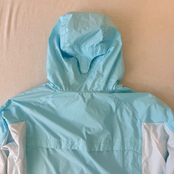 Columbia Omni-Shield Hooded Windbreaker Jacket Womens XL Blue White - Image 6