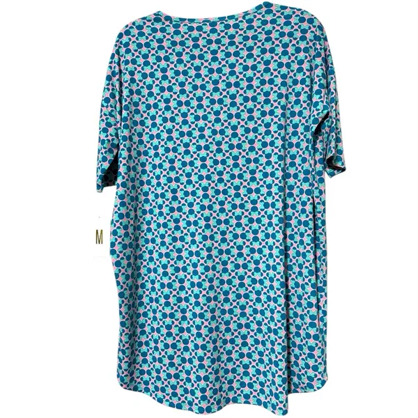 Disney LuLaRoe medium Irma Minnie Mouse turquoise pink hi low oversized tunic - Image 3