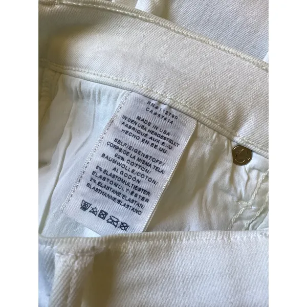 True Religion Cora Mid Rise Straight Distressed White Jeans Womens 28 Raw Hem - Image 6