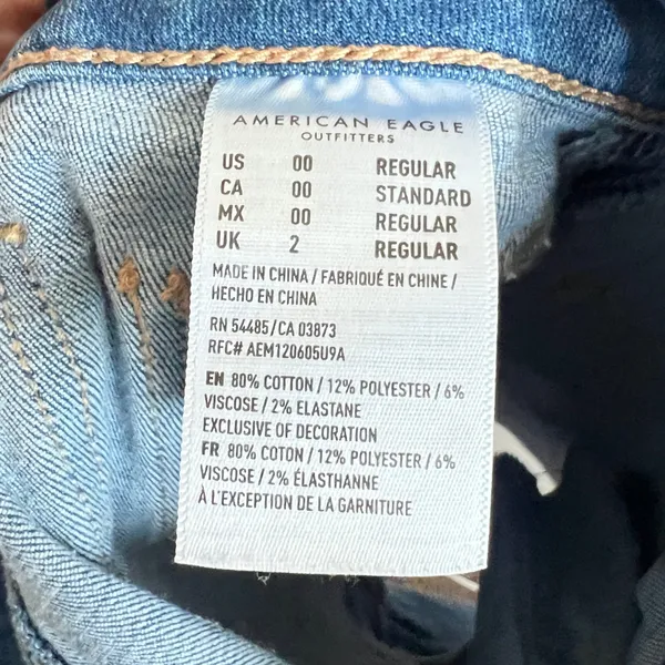American Eagle Women's 00 Light‎ Wash Denim Mini Skirt Pockets Casual Cute - Image 7