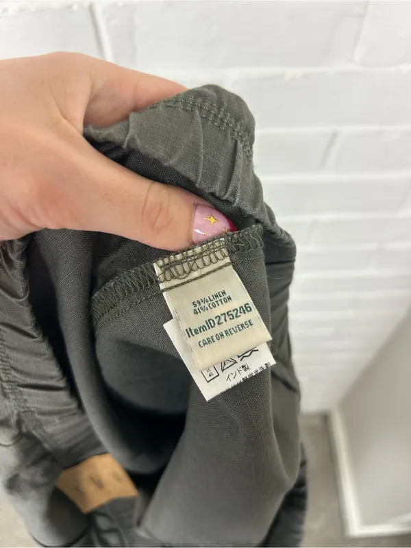 NWT L.L.Bean Green Classic Fit Linen Cotton Pants Size L - Image 5