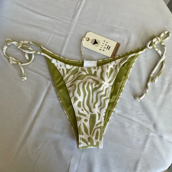 BILLABONG LA CALA HIKE BIKINI BOTTOM NWT💚🐚 medium coverage women’s Large - Image 2