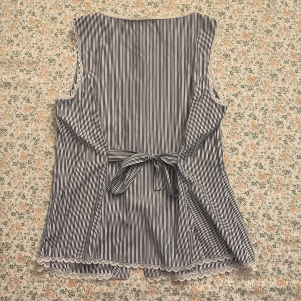 A New Day Medium Striped Sleeveless Button Down Blouse - Image 2