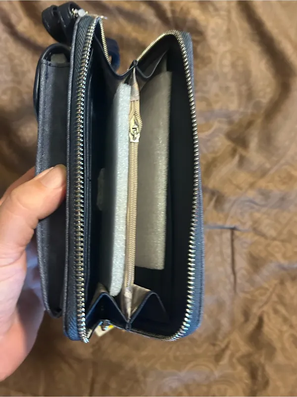 Christian Lacroix Indigo Denim Phone Crossbody Wristlet - Image 4
