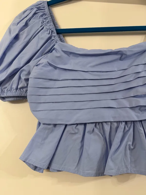 Altar'd State Blue Puff Sleeve Top - Image 4
