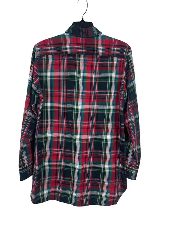Lauren Ralph Lauren Red Green Plaid Button Up Shirt Embroidered Logo Holiday - Image 2