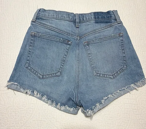 Abercrombie & Fitch Light Blue Distressed Denim Cutoff Shorts - Image 2