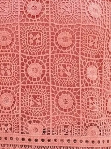 Rue 21 Pink Crochet Fringe Tank Top Boho Festival Beach Cami Lined L - Image 7