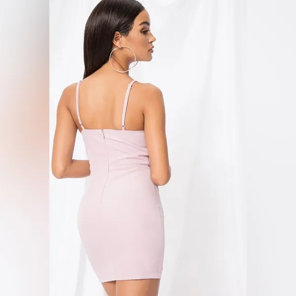 Superdown Revolve Mini Dress S Pink Ruched Bodycon Spaghetti Strap Going Out - Image 10