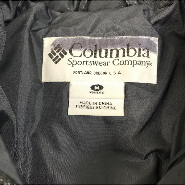 COLUMBIA Duck Down Puffer Jacket Women M Black Full Zip Light Everyday Travel - Image 8