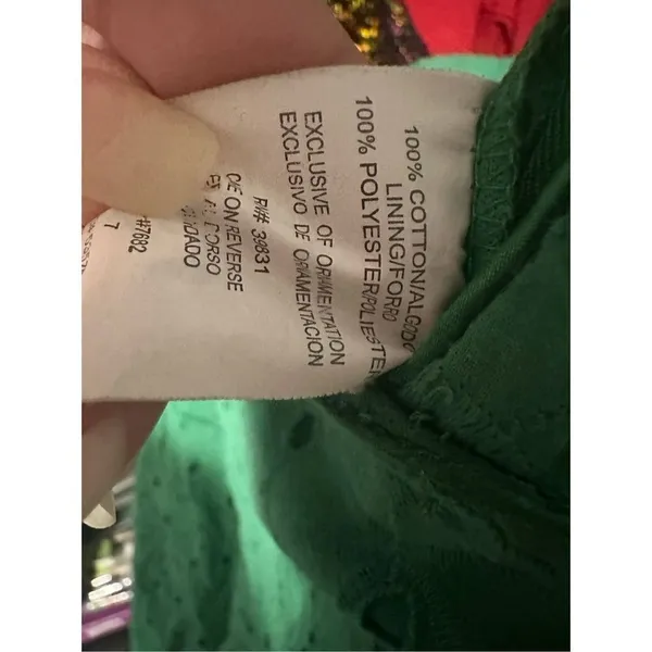 My Michelle green halter style dress, 100% cotton - Image 8