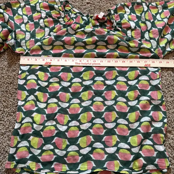 Banjanan Green & Pink Geometric Top House Size Small Anthropology Boho Chic - Image 6