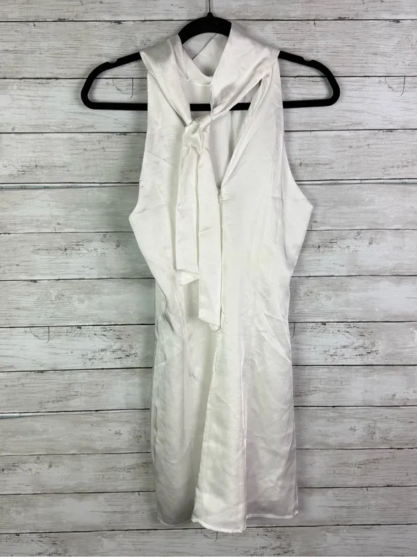 Lulus Infinite Admiration White Satin Halter Mini Dress White Size Medium - Image 6