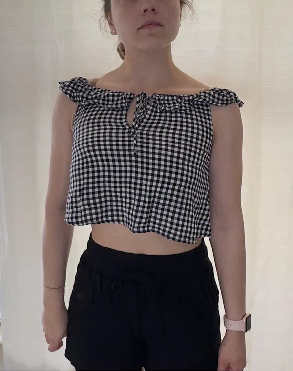 Billabong Peach Kisses Top - Gingham Black/White - XS - Image 13