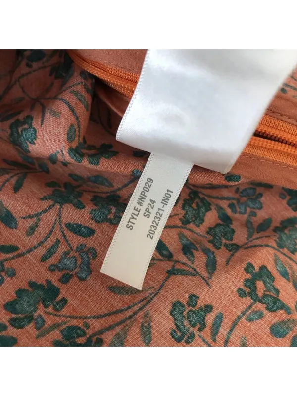 Madewell Womens Amari Top BROKEN ZIPPER Twist Detail Floral Orange Green 4 - Image 6