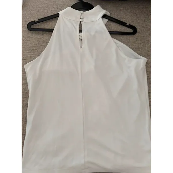 Inc white sleeveless halter top - Image 2